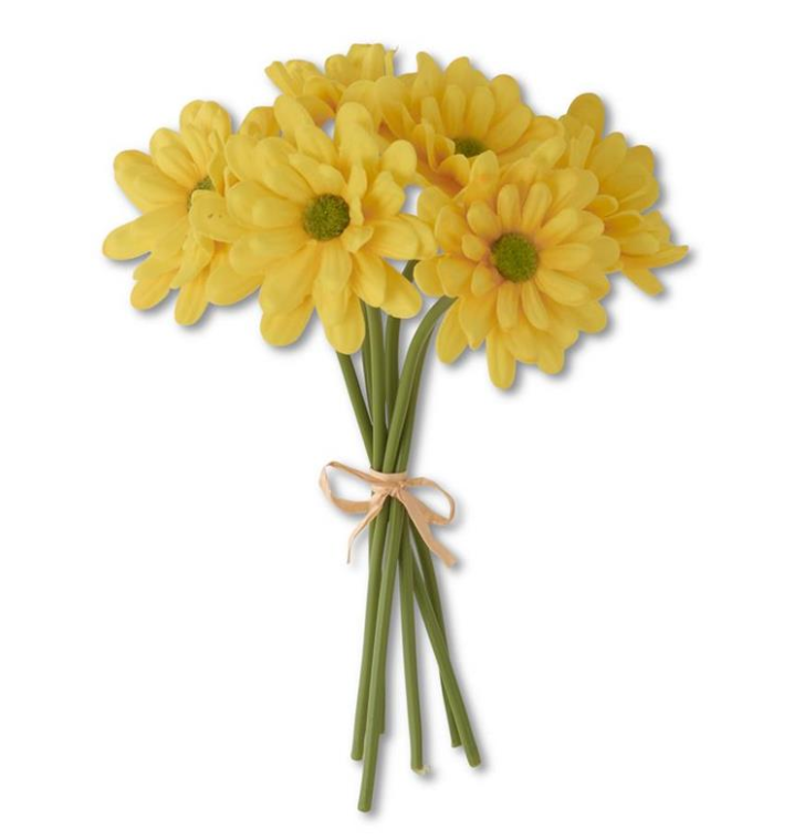 10 Inch Yellow Real Touch Daisy Bundle (6 Stem)