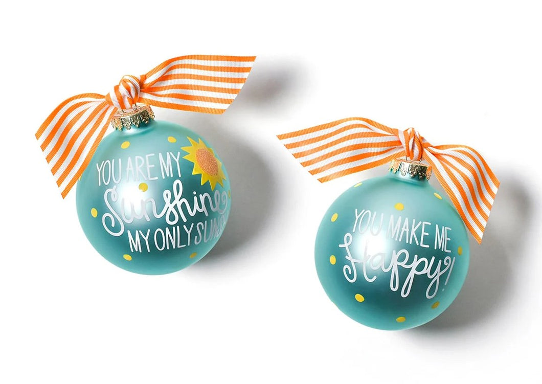 You Are My Sunshine Glass Ornament