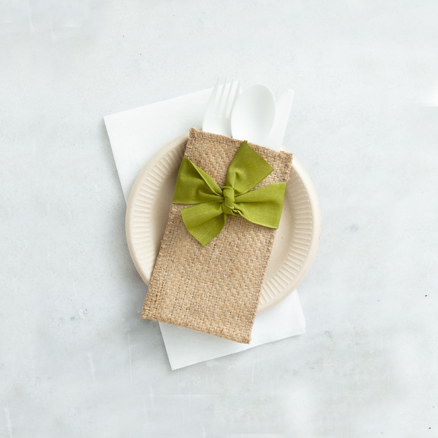 Hand Tied Ribbons - Green - Set of 8