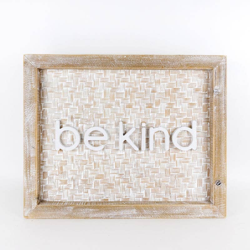 Be Kind - Bamboo Wooden Framed Sign 20x16x2