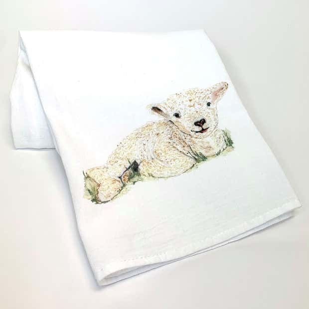 Flour Sack Towel featuring Sugar’s Baby Lamb