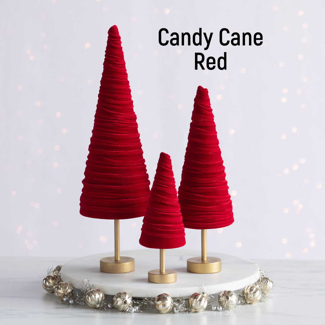 Red Velvet - Handmade Pedestal Velvet Trees