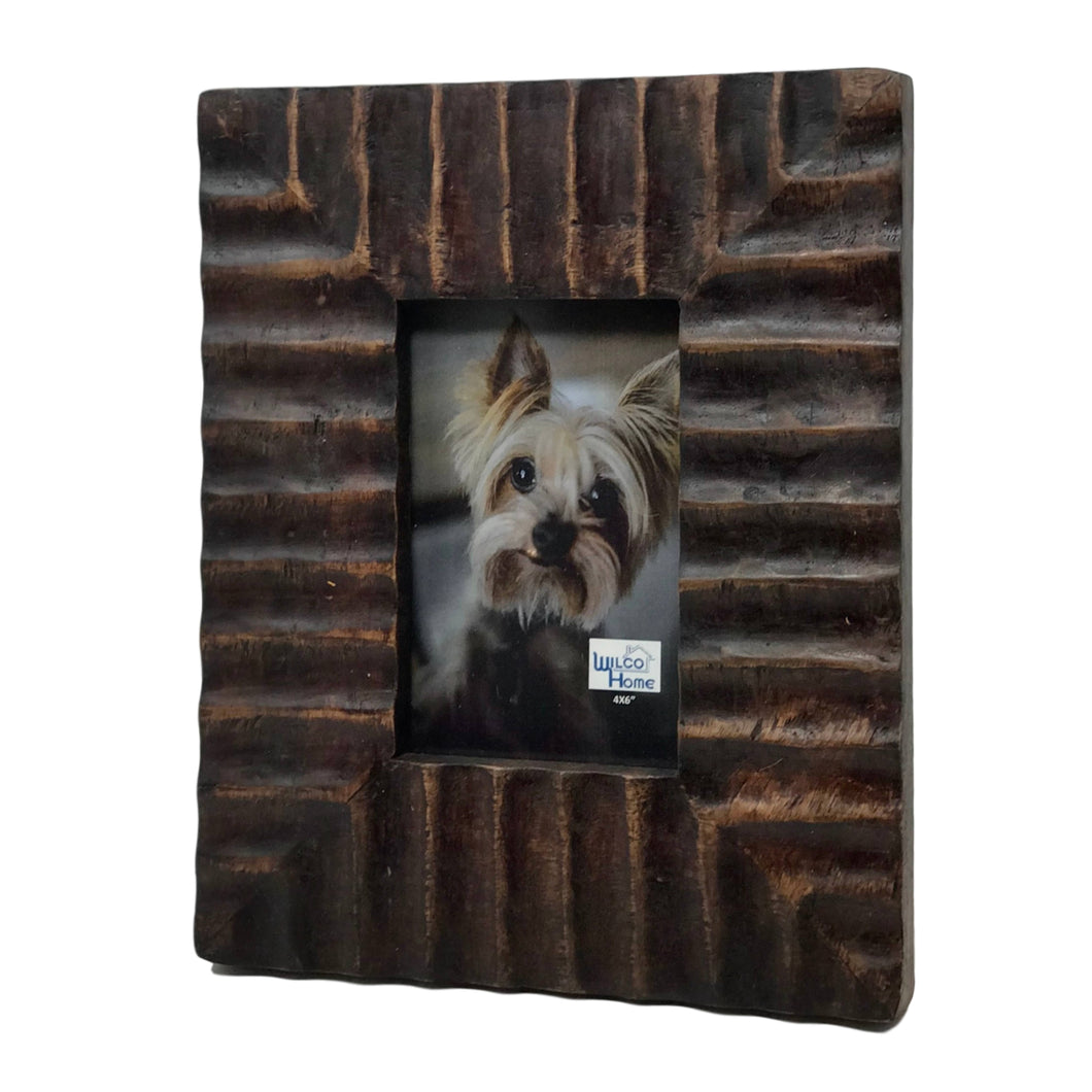 Valencia Hand-Carved Wood Photo Frame with Fold Out Stand