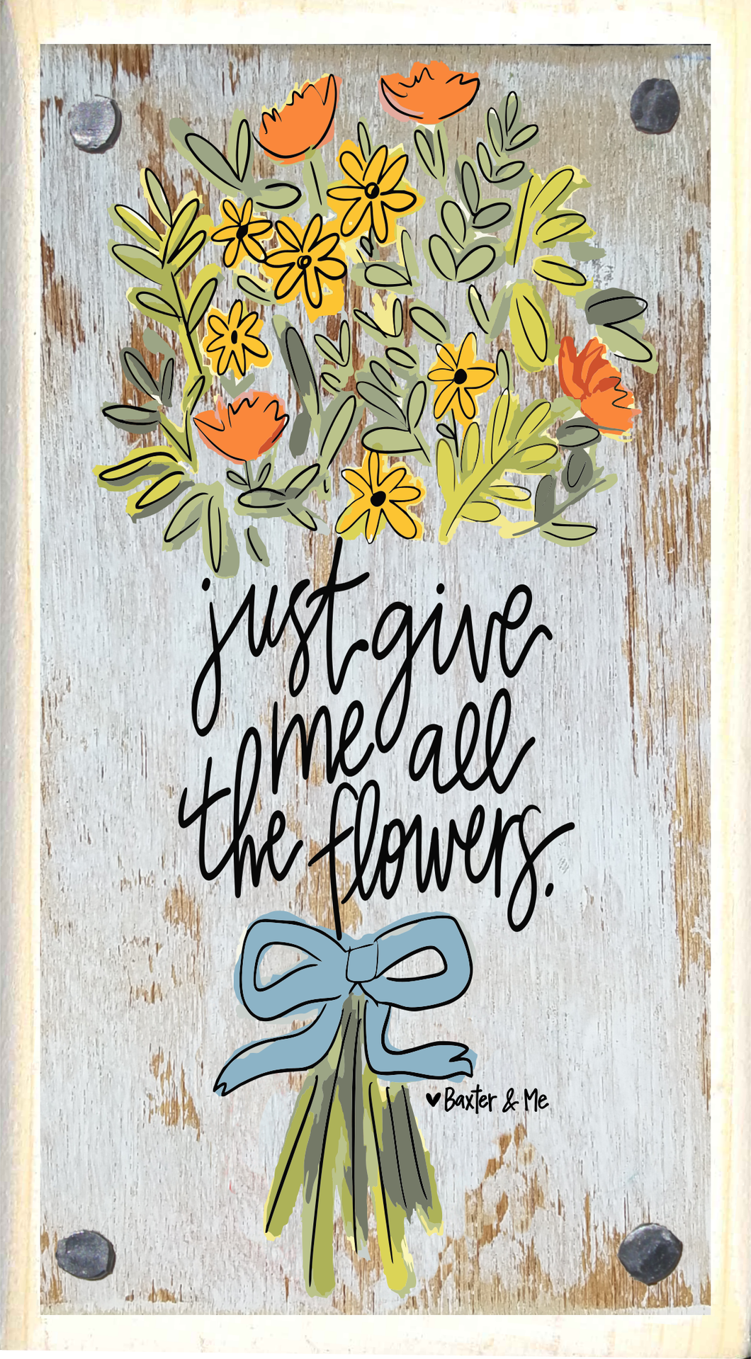 All The Flowers Happy Block