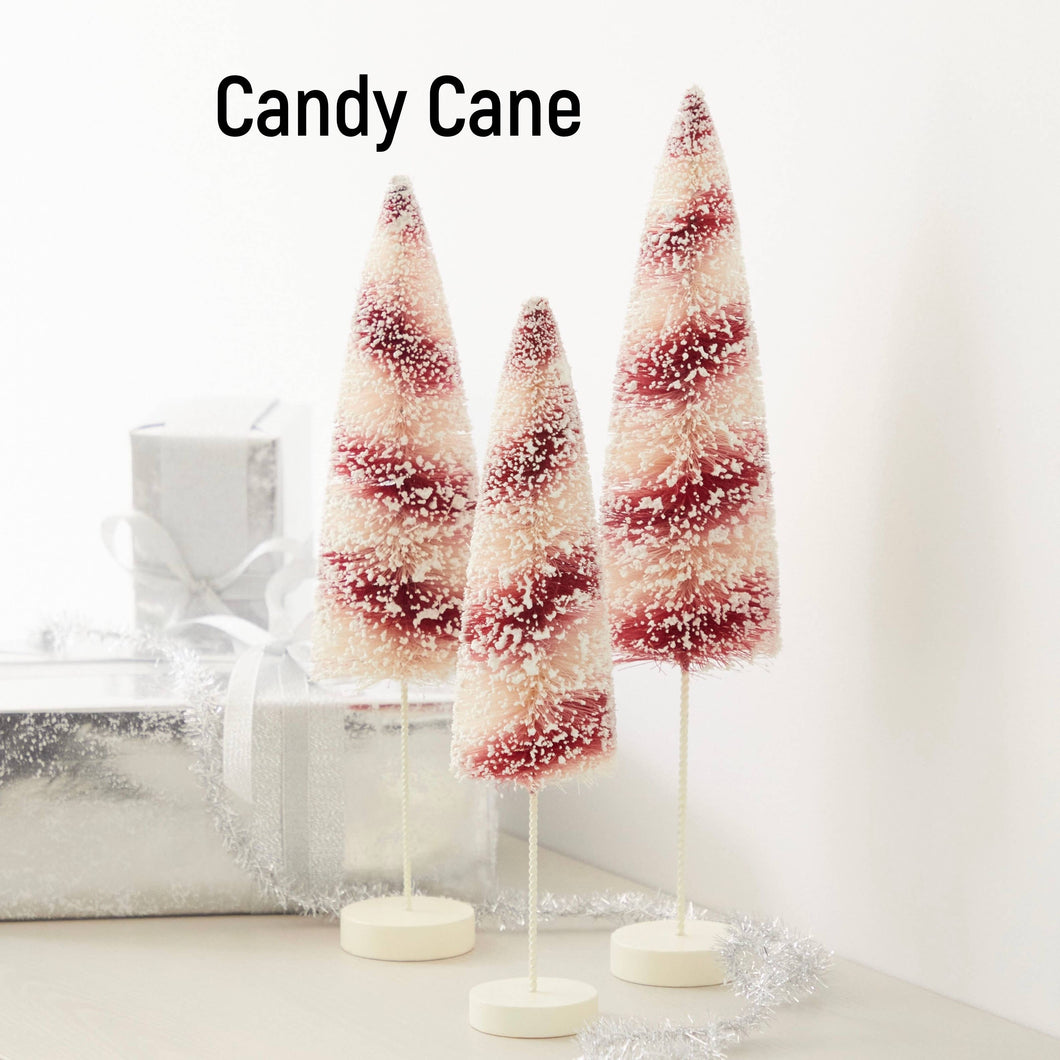 Candy Cane Bottle Brush Trees in Set of 3