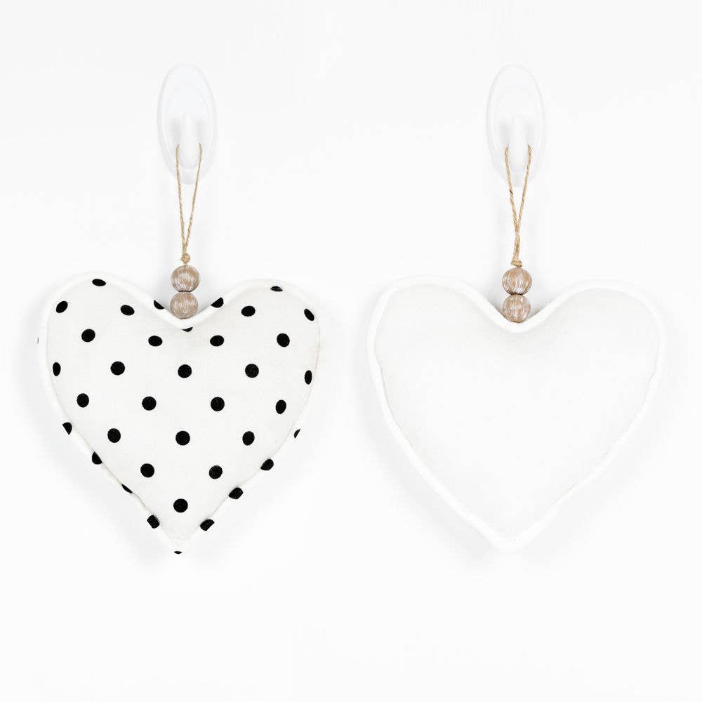 Puffy Black/White Heart Ornament