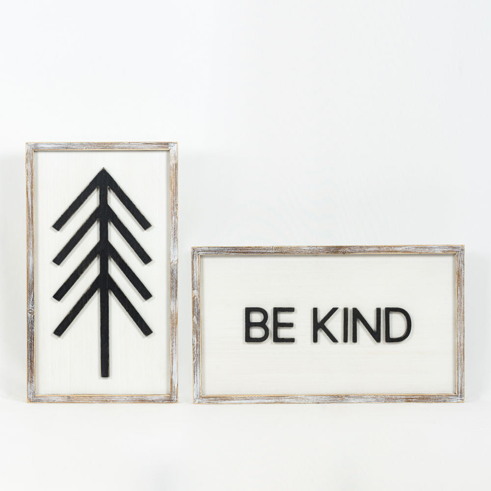 Tree/Be Kind Wood Frame Sign