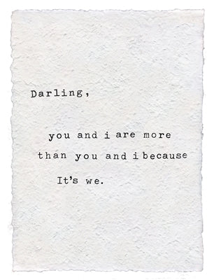 DARLING YOU AND I HANDMADE PAPER PRINT - 12