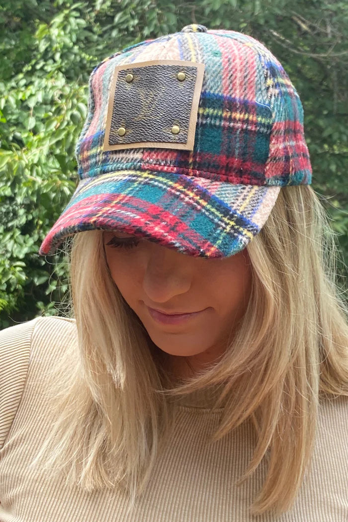 Upcycled Tartan Red Cap