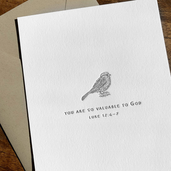 Notecard - Bird | Luke 12:6-7