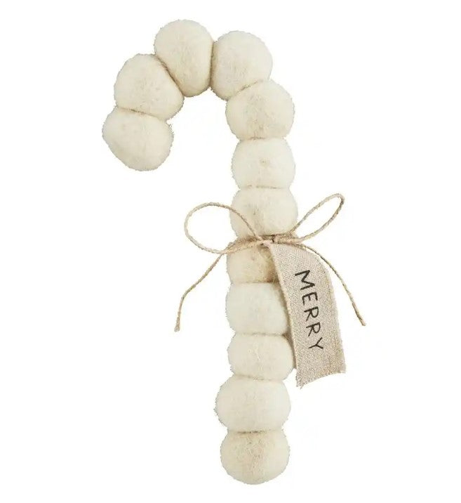 Pom Merry Candy Cane Ornament