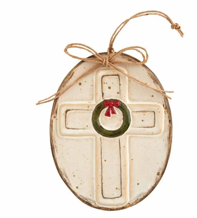 Stoneware Cross Ornament