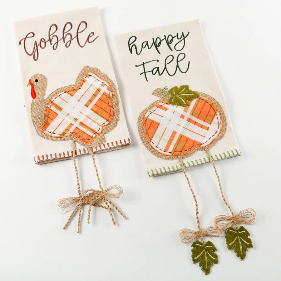 Happy Fall/Gobble Plaid Tea Towels