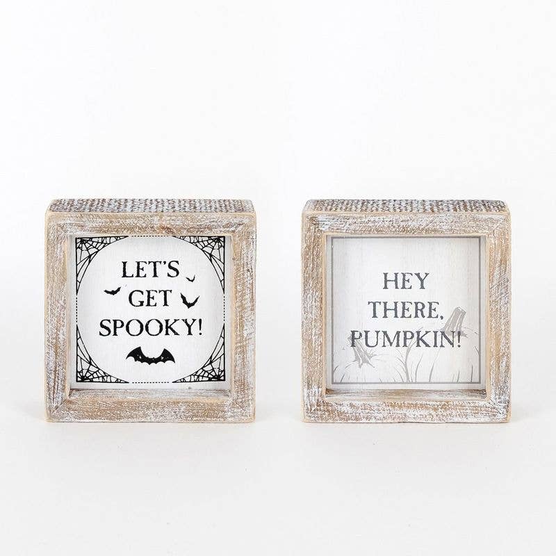 Hey There Pumpkin/ Get Spooky Double Sided Sitter 5x5x1.5