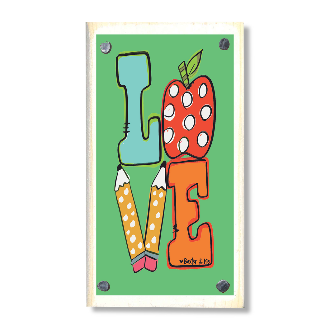 Teacher Love Happy Block