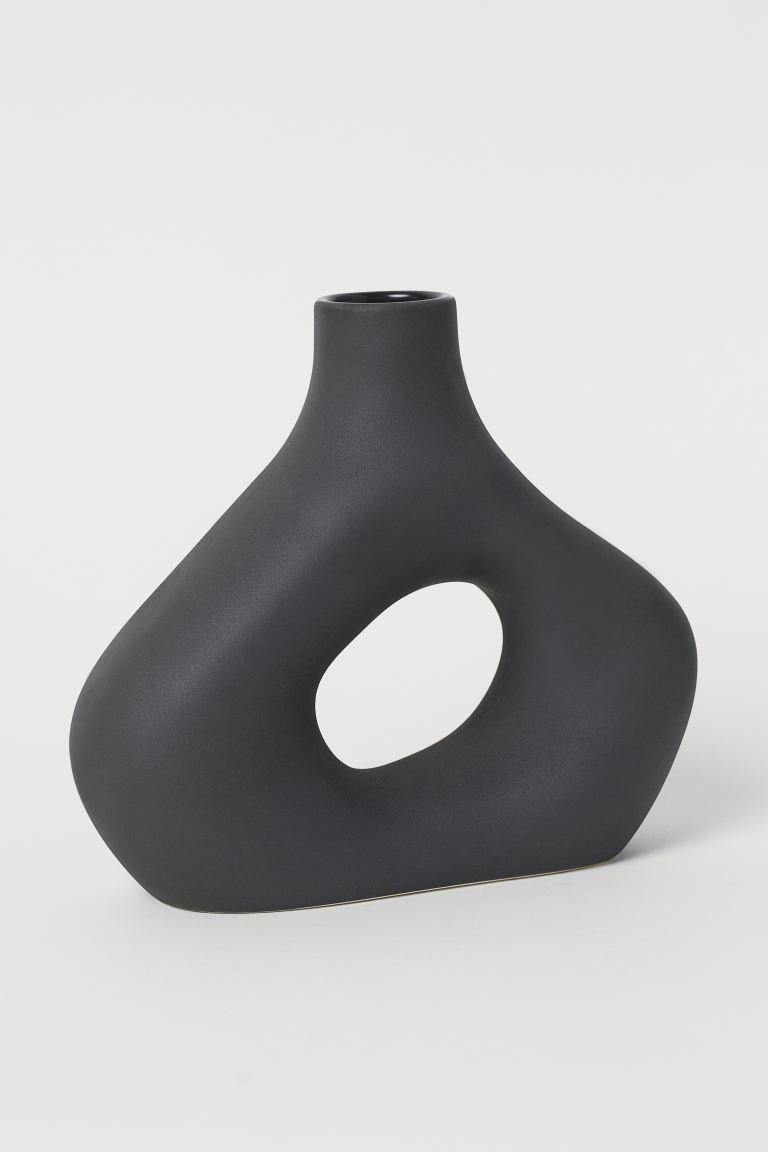 Black Stoneware Cloud Vase