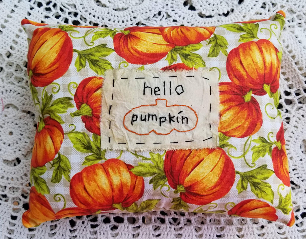 Hello Pumpkin - Handmade Pillow