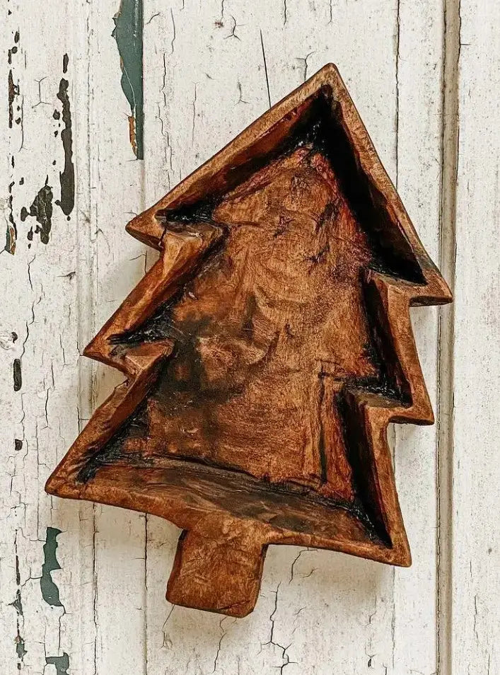 Wood Christmas Tree Bowl