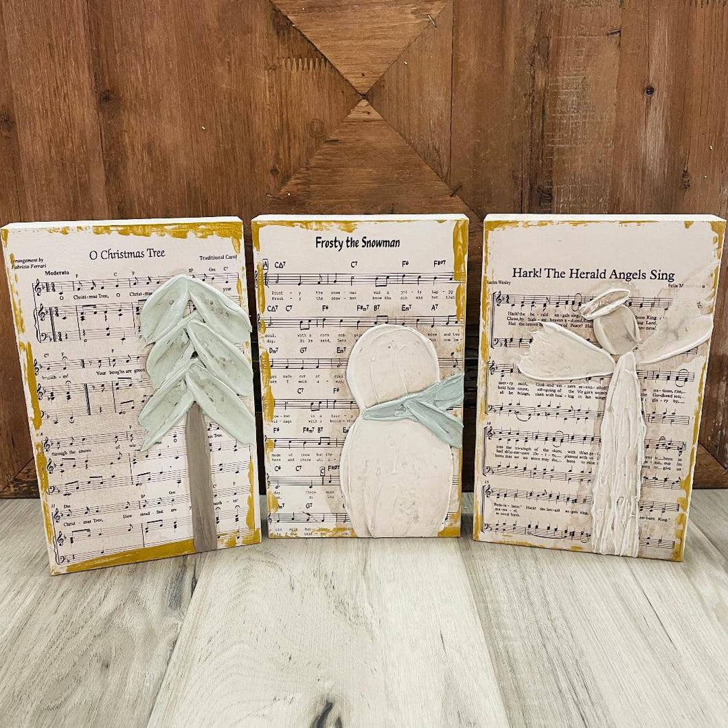 Christmas Hymns Block Art | 6 x 9