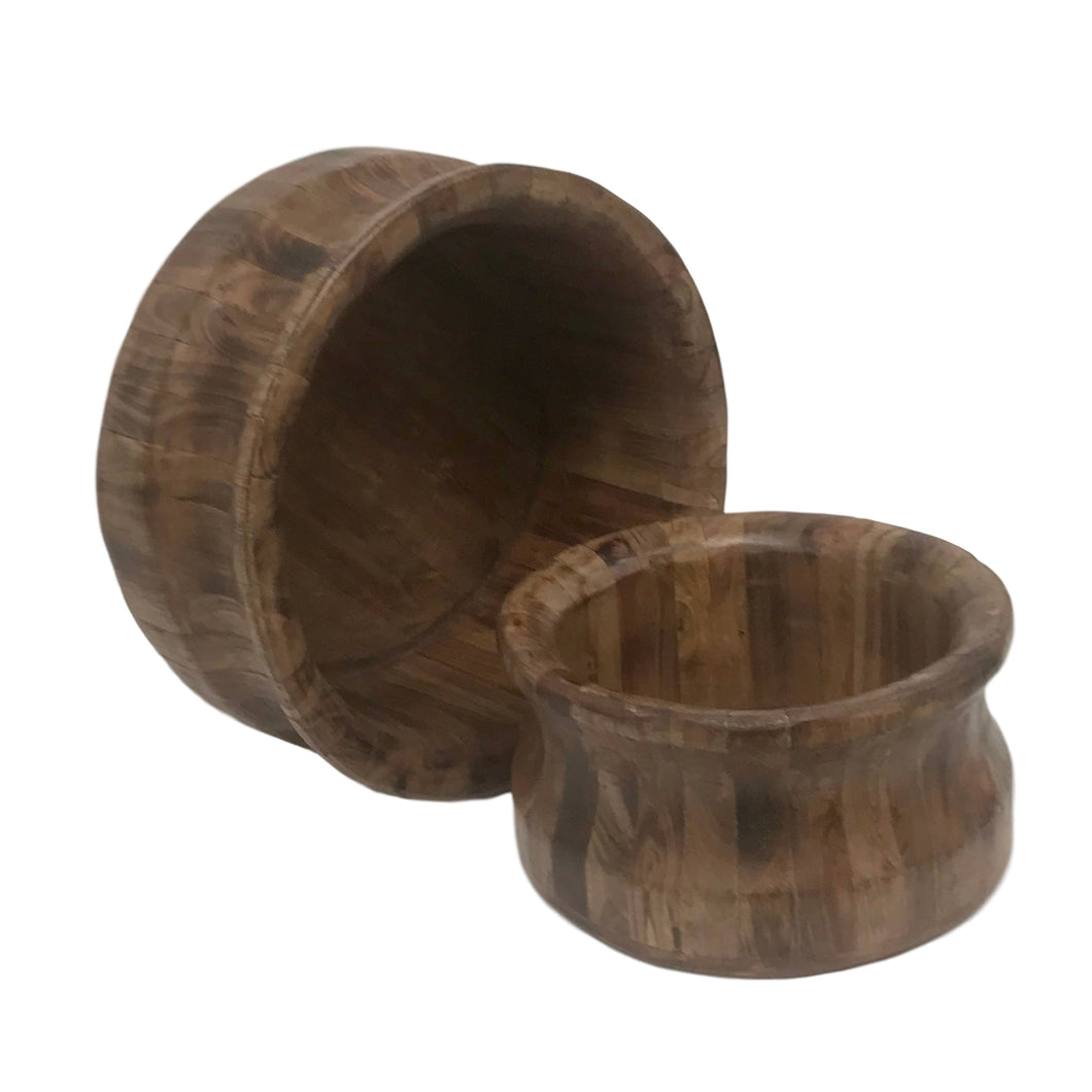 Flared Reclaimed Eucalyptus Wood Centerpiece Bowls