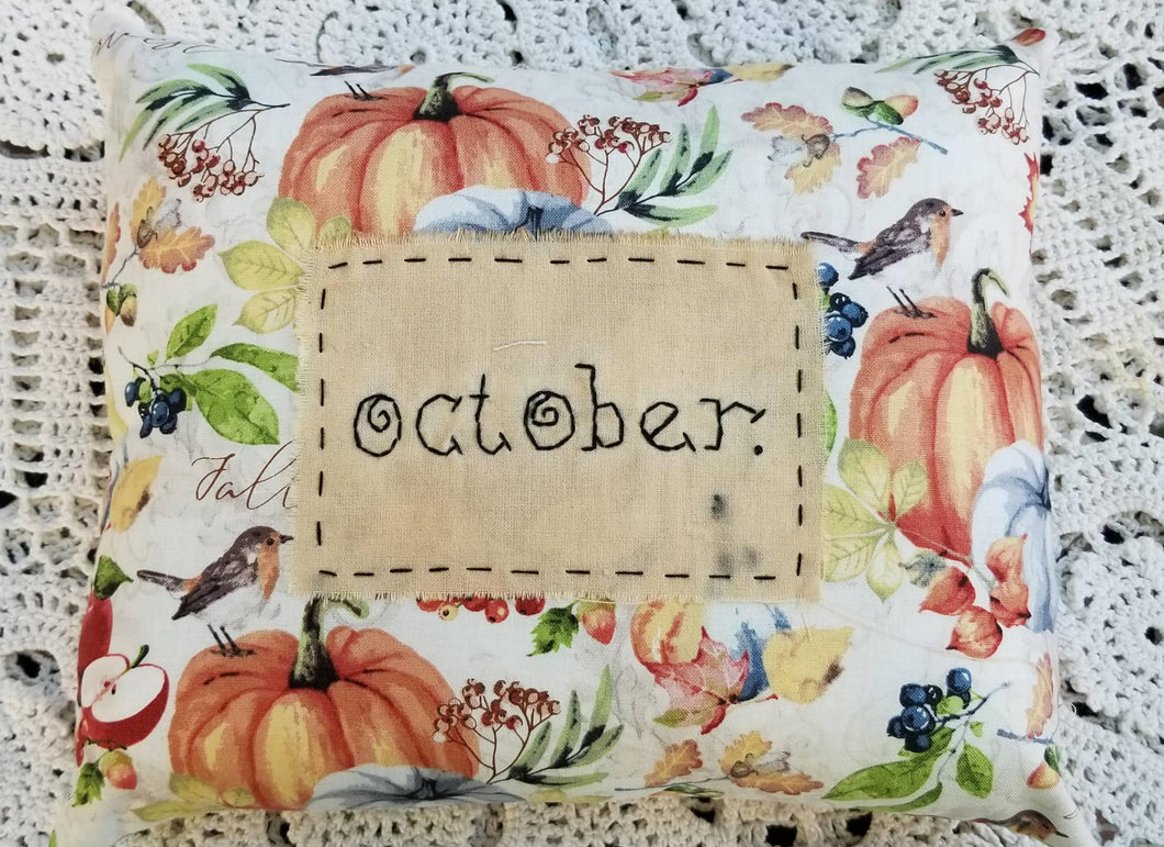 October - Handmade Pillow