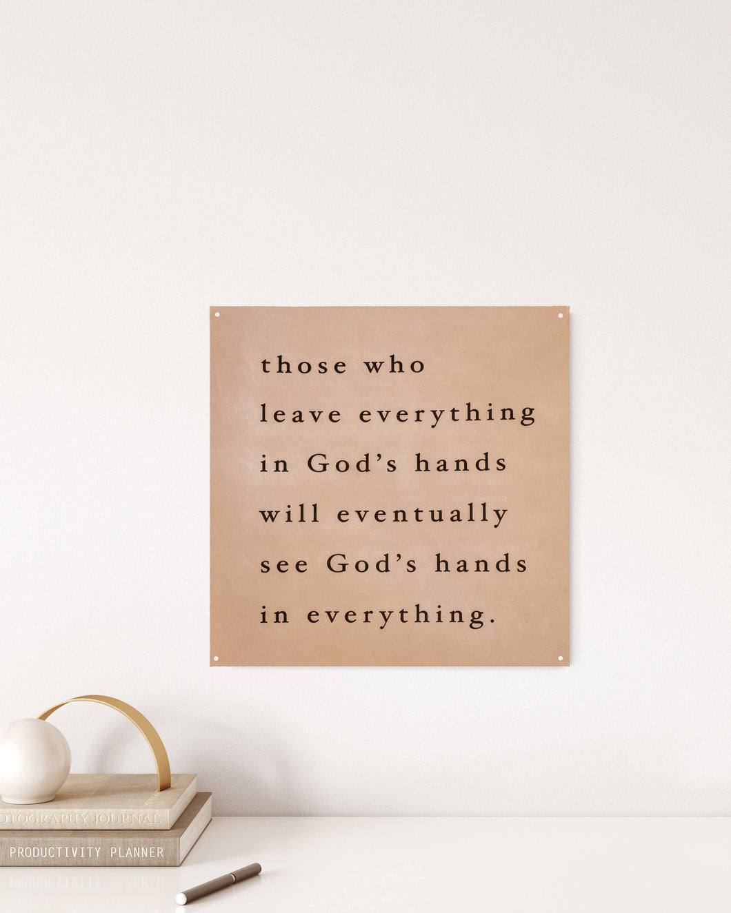 God's Hands Leather Banner