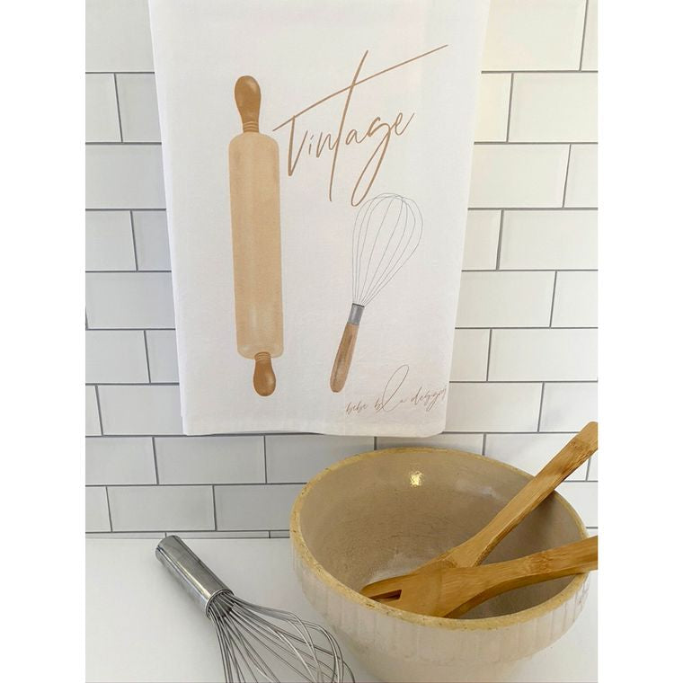 Rolling Pin and Whisk Flour Sack Towel