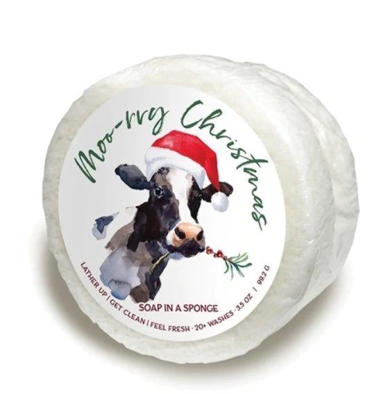 Moo-rry Christmas Soap Sponge