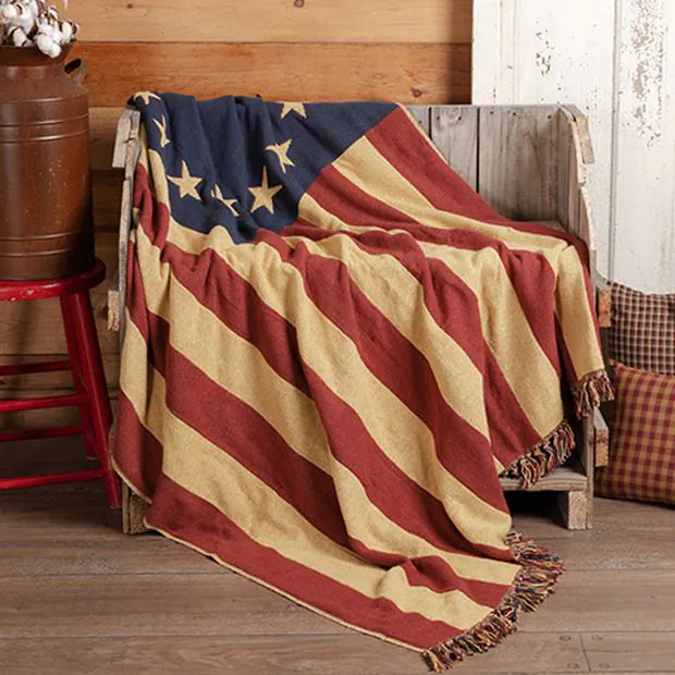 OLD GLORY AMERICAN FLAG THROW BLANKET